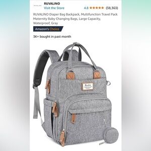NEW Ruvalino Diaper Bag - Gray